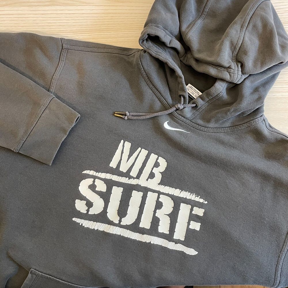 Nike MB Surf Hoodie Pullover Athletic Grey‎ Mens XXL Center Check